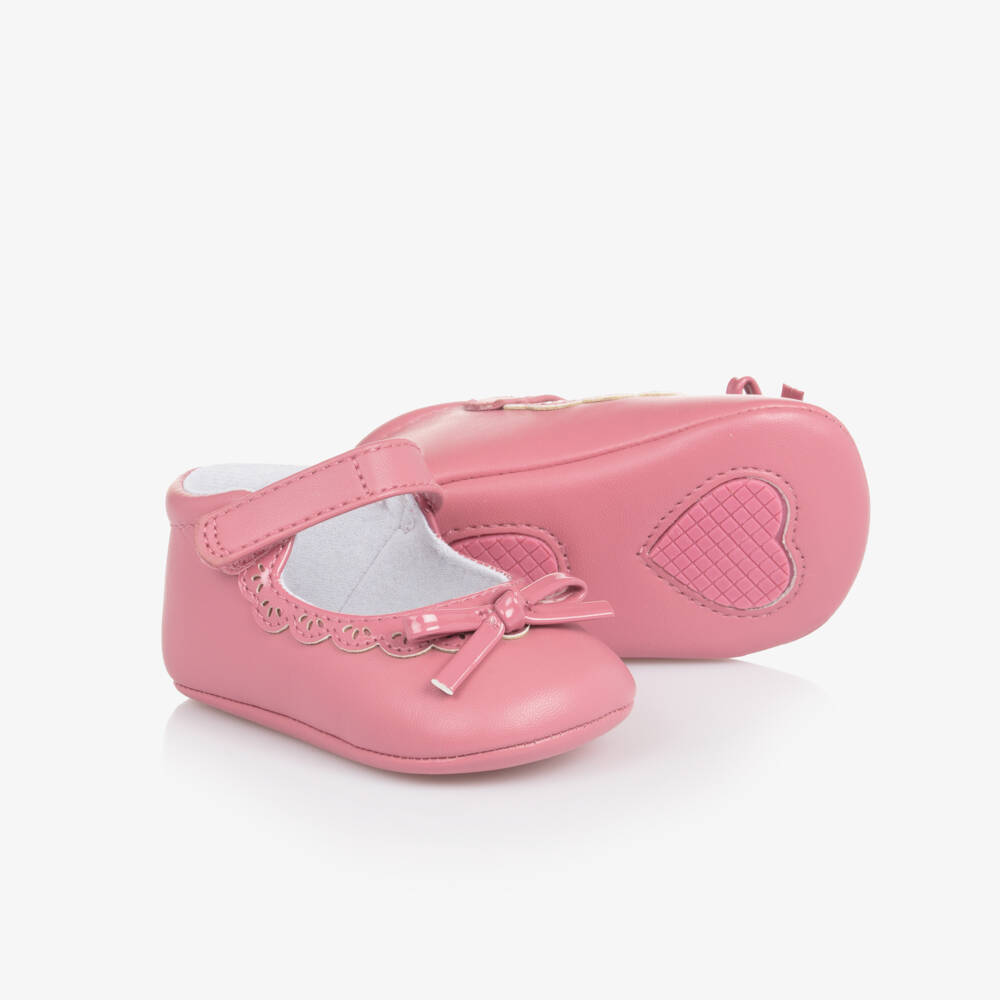 Mayoral Newborn-Girls Pink Bow Early Steps Shoes | Childrensalon Outlet