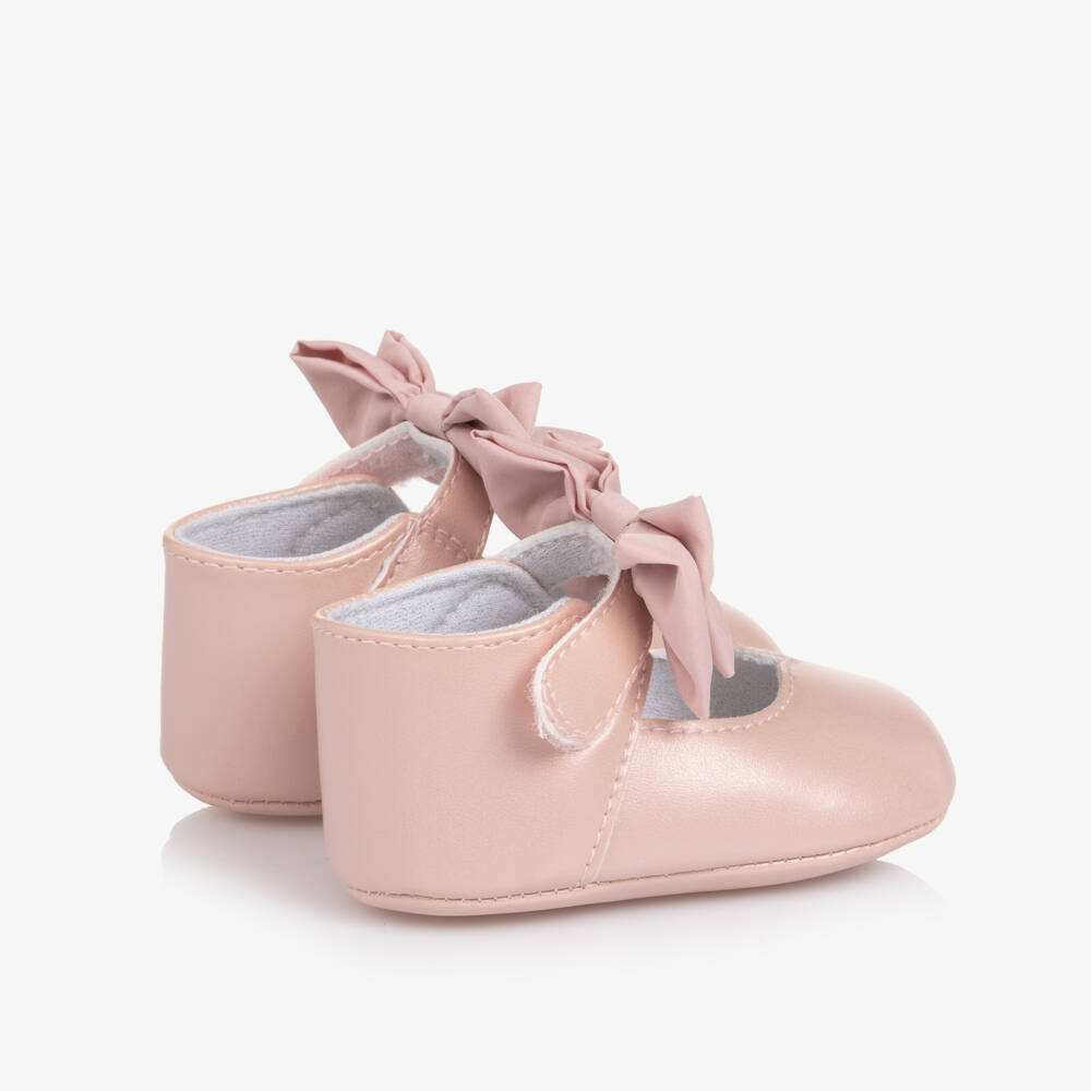 Mayoral Для новорожденных-Розовые туфли на липучке с бантом для девочек | Childrensalon Outlet