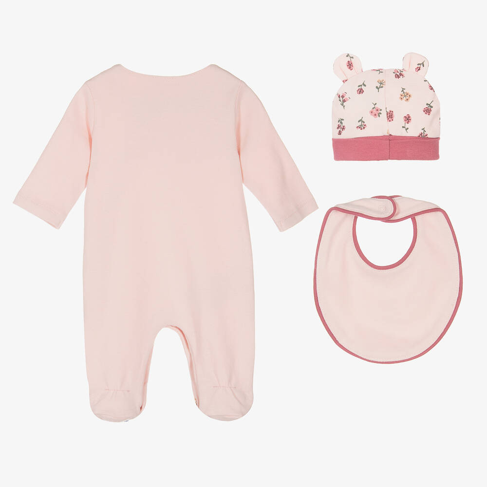 Mayoral Newborn-Girls Pink Bunny Babygrow Set | Childrensalon Outlet