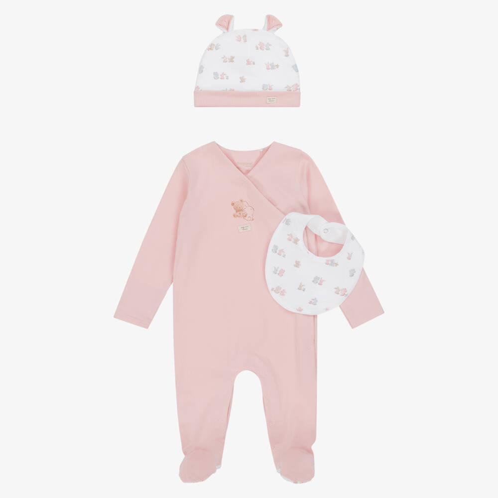 Mayoral Newborn-Girls Pink Bunny Babygrow Set | Childrensalon Outlet