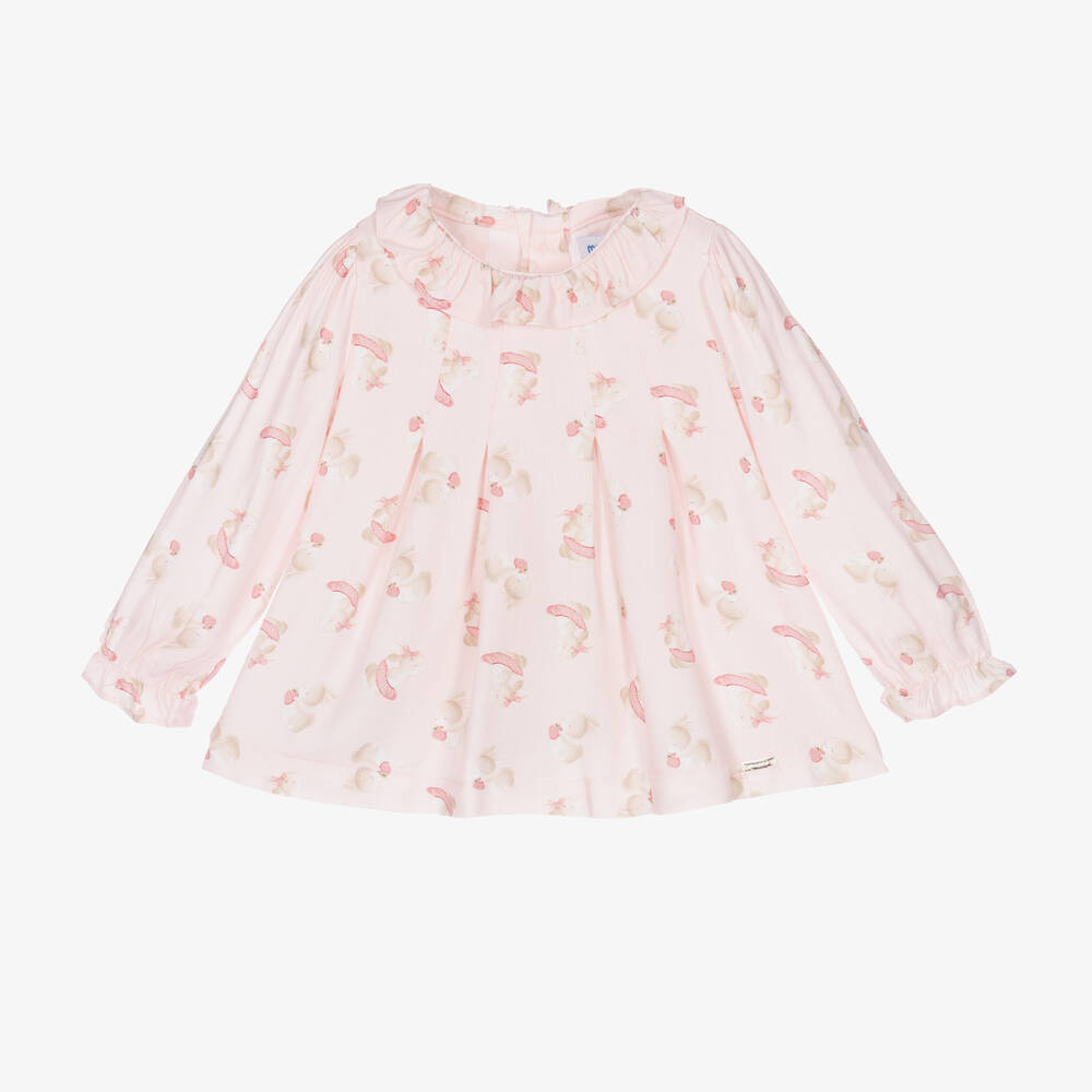 Mayoral-Girls Pink Bunny Blouse | Childrensalon Outlet