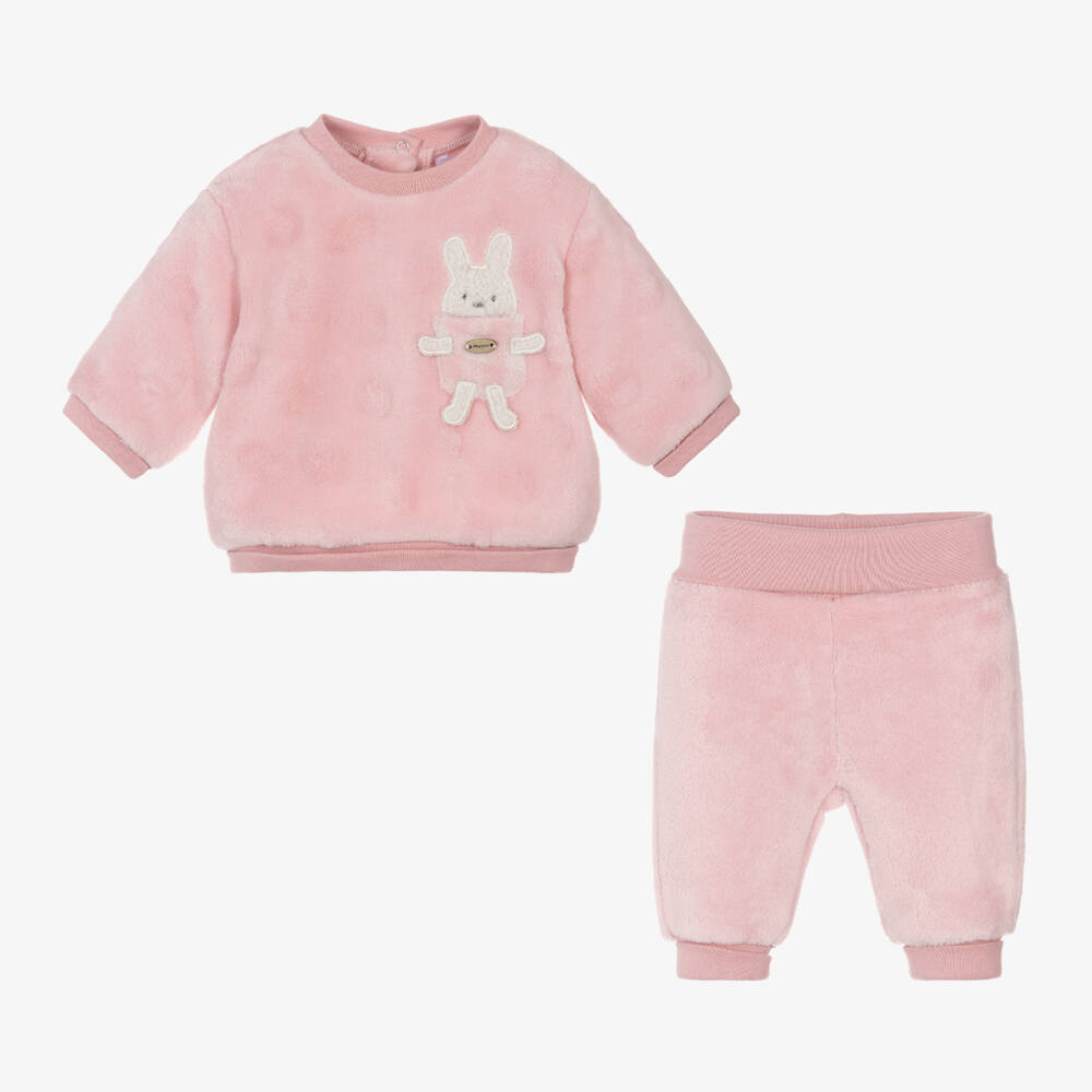 Mayoral Newborn-Girls Pink Bunny Cosy Tracksuit | Childrensalon Outlet