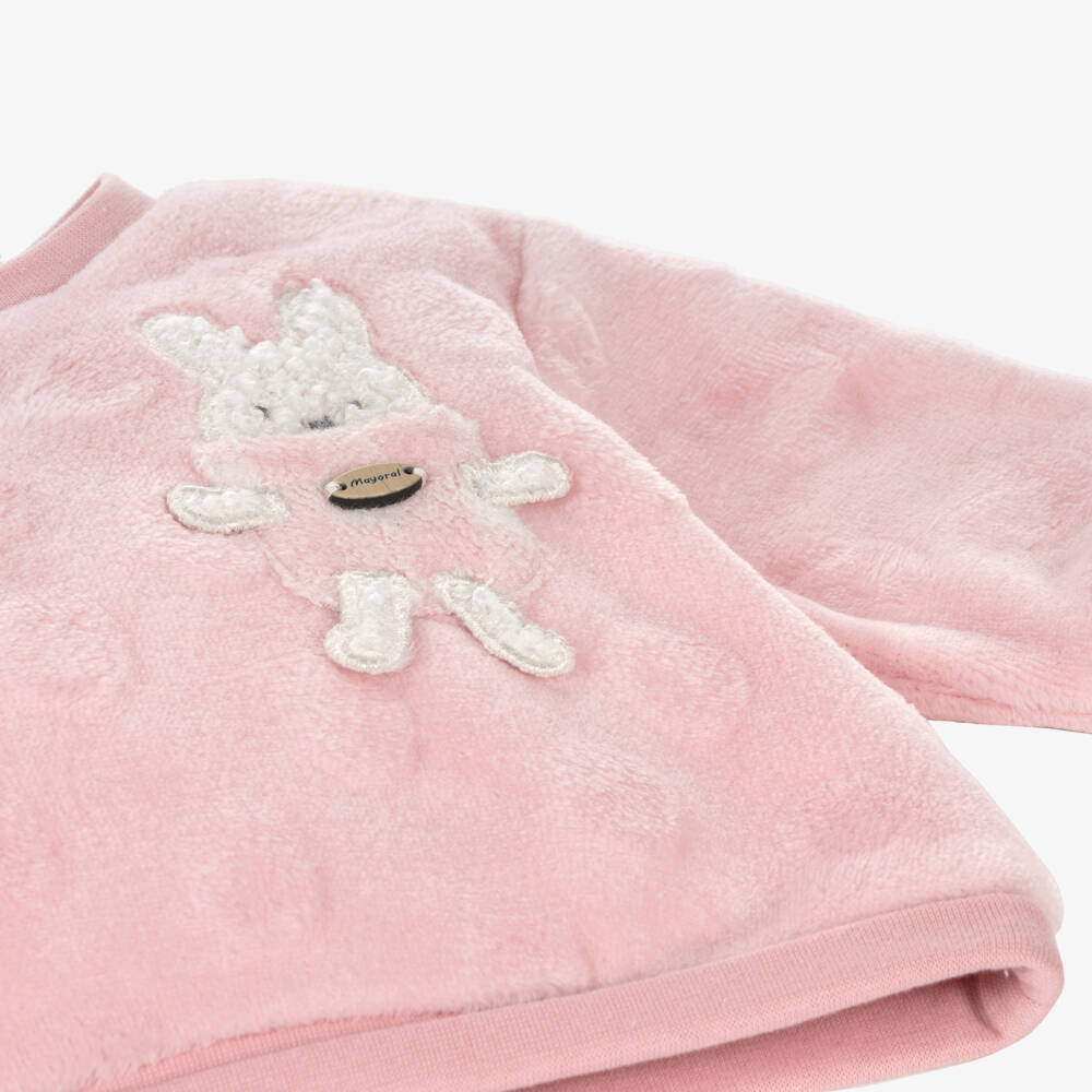 Mayoral Newborn-Girls Pink Bunny Cosy Tracksuit | Childrensalon Outlet