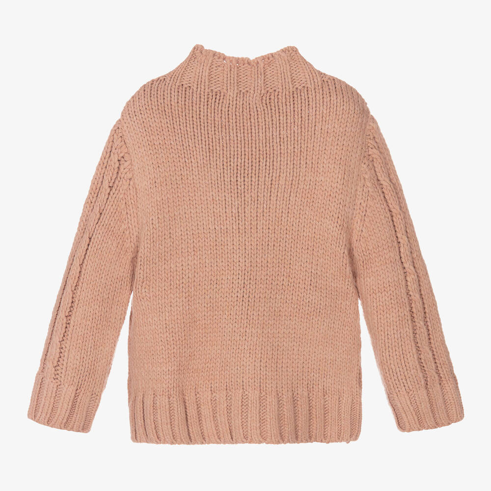 Mayoral-Girls Pink Cable Knit Sweater | Childrensalon Outlet