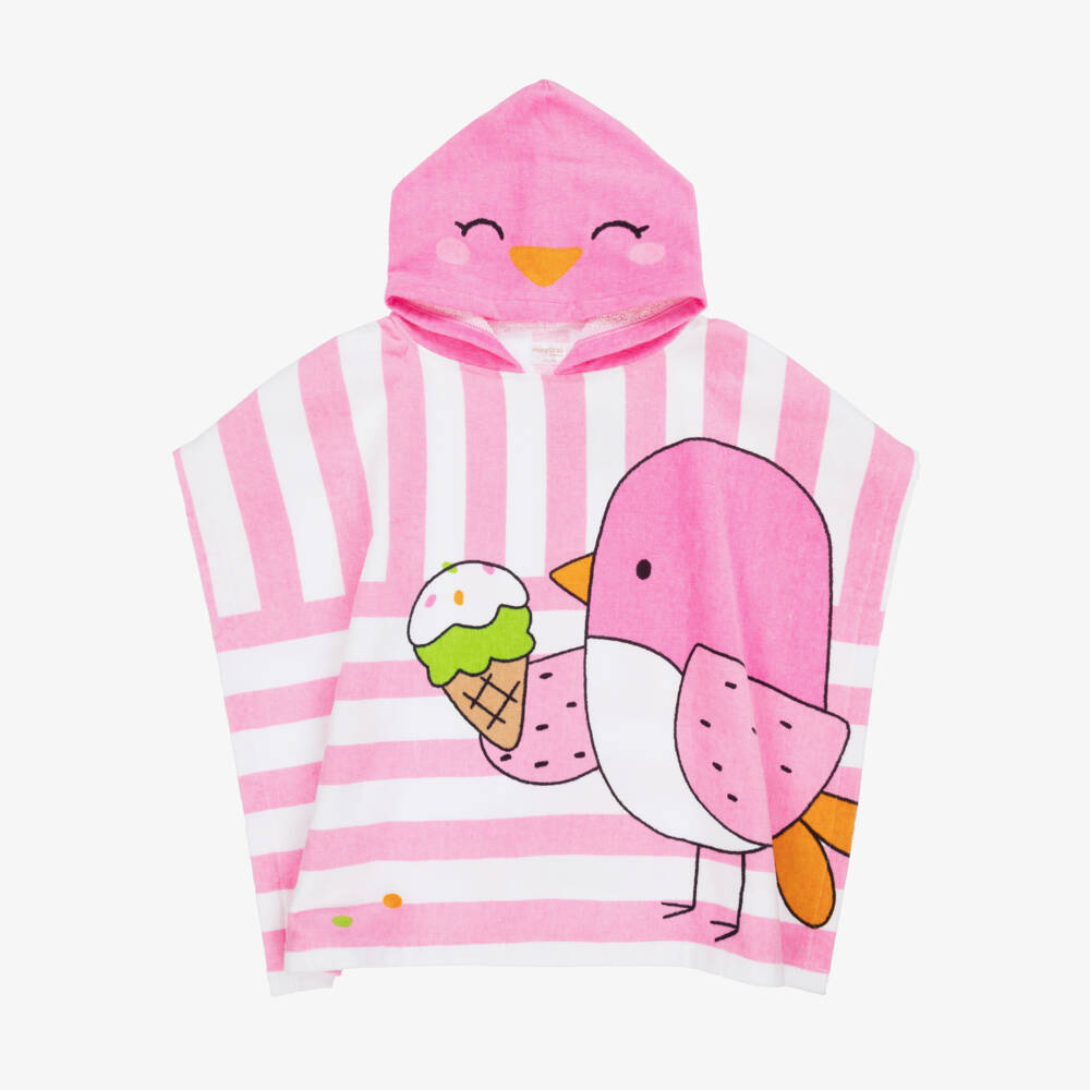 Mayoral Newborn-Girls Pink Candy Stripe Poncho Towel | Childrensalon Outlet