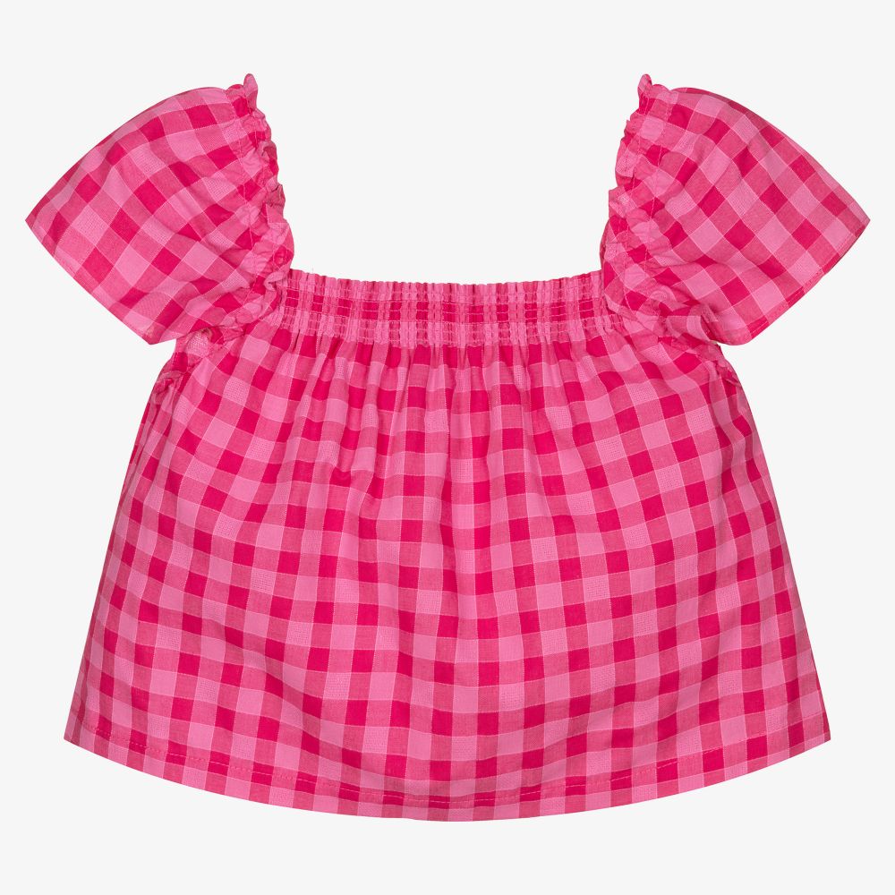 Mayoral - Rosa, karierte Baumwollbluse (M) | Childrensalon