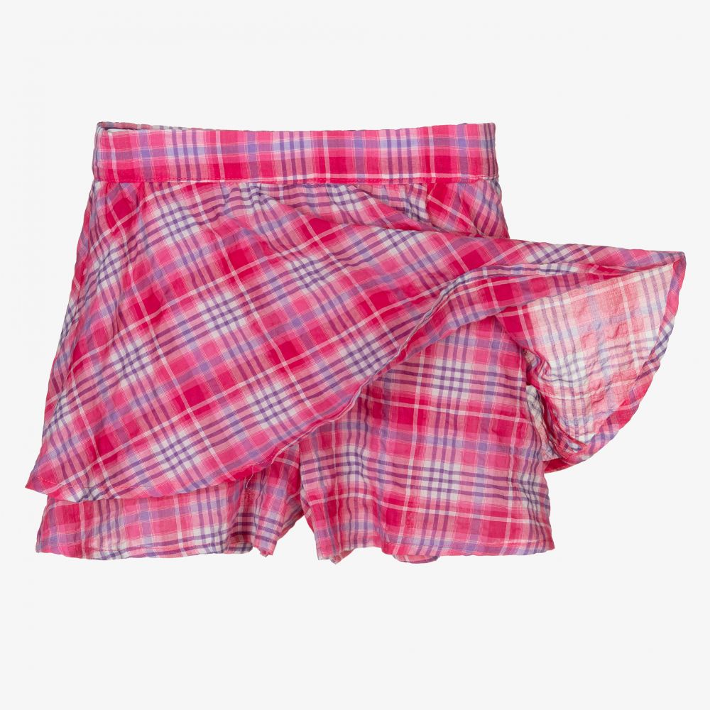 Mayoral-Girls Pink Check Cotton Skort | Childrensalon Outlet