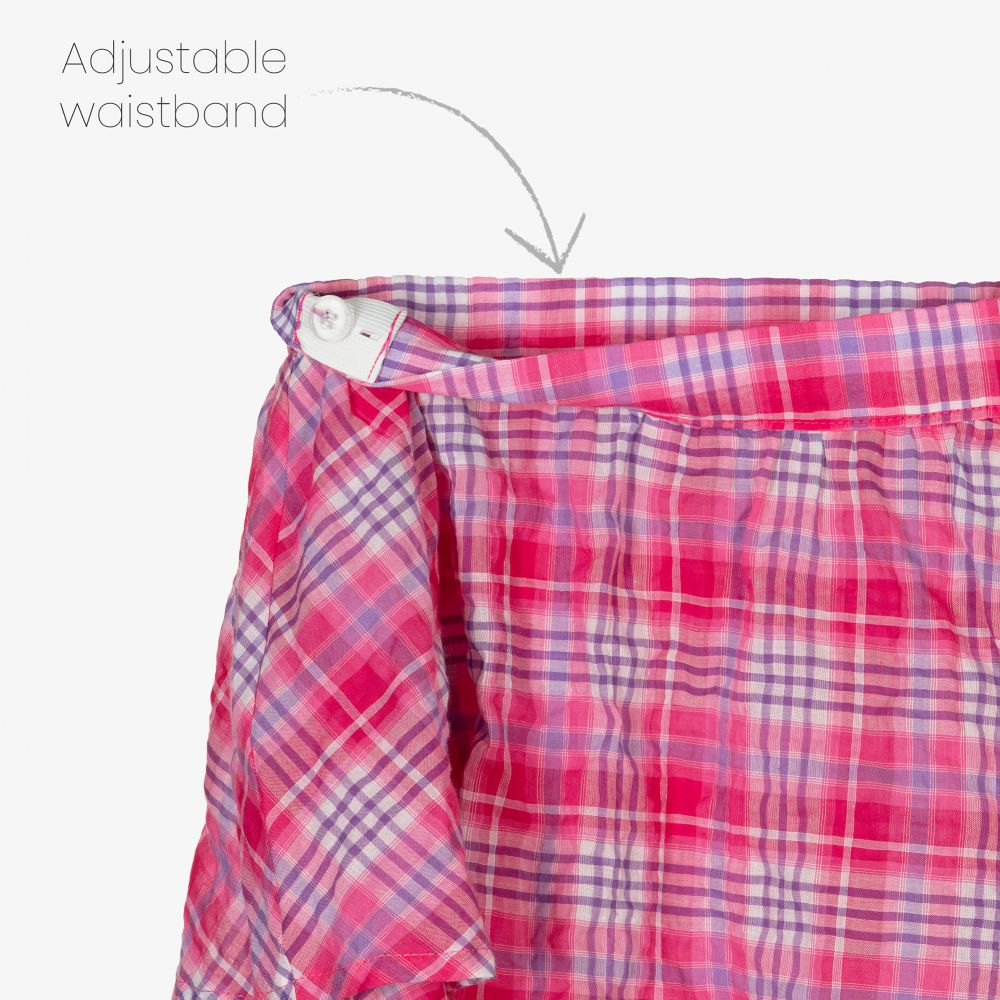 Mayoral-Girls Pink Check Cotton Skort | Childrensalon Outlet
