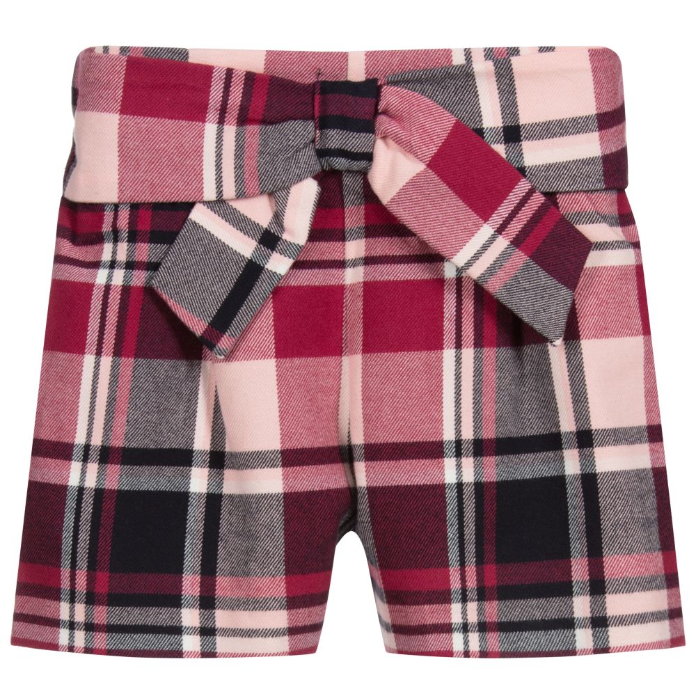 Mayoral - Girls Pink Check Shorts | Childrensalon