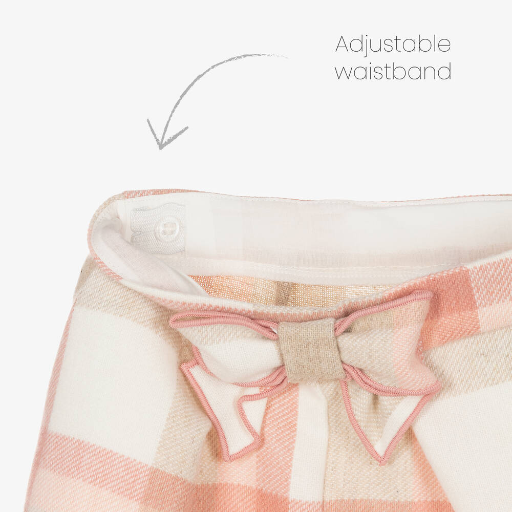 Mayoral-شورت مزيج أكريليك كاروهات لون زهري وبيج | Childrensalon Outlet