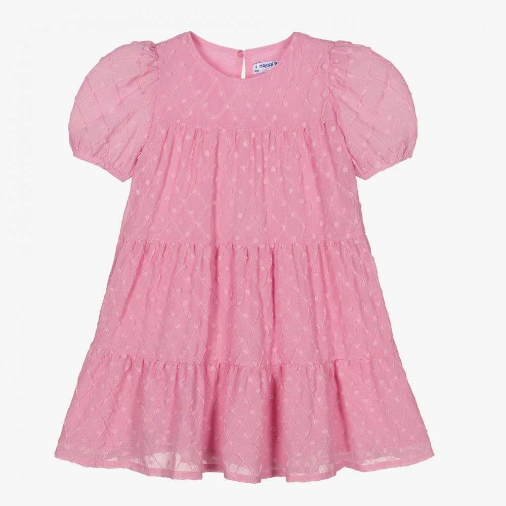 Mayoral - Pinkes Chiffonkleid (M) | Childrensalon