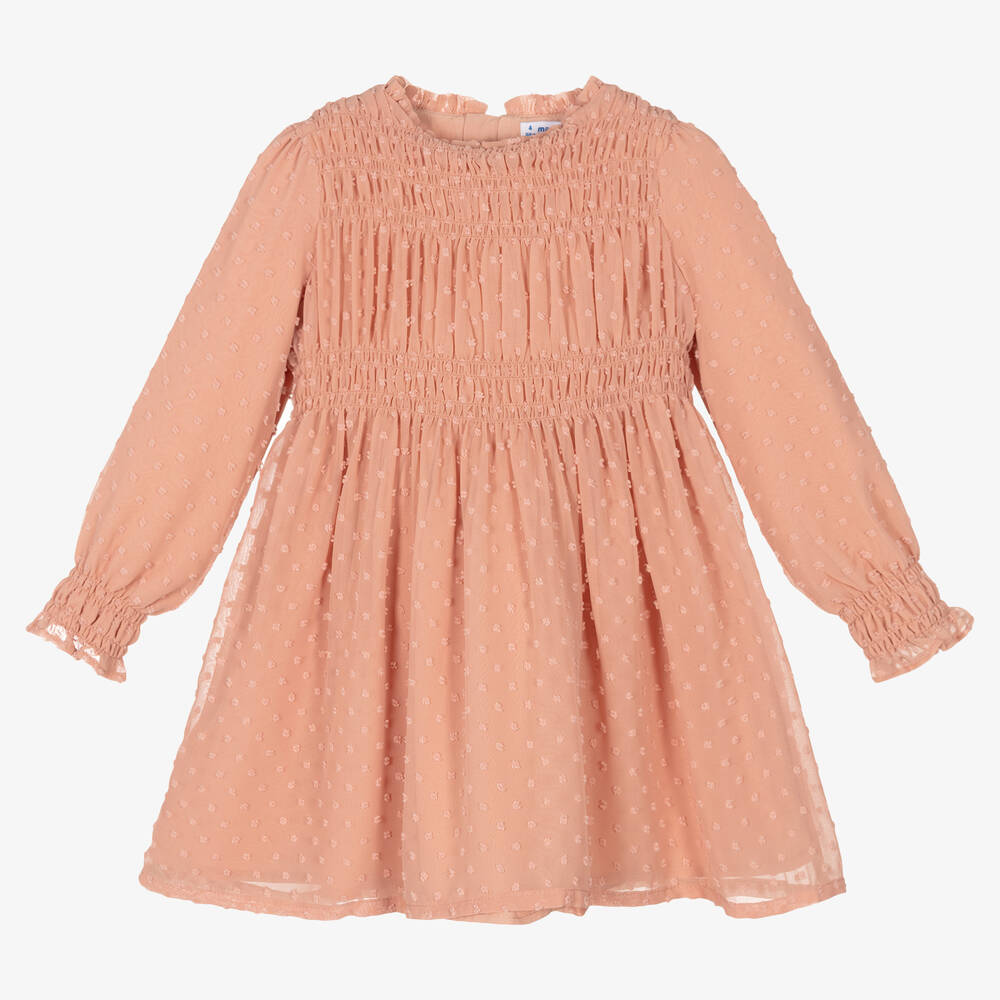 Mayoral - Girls Pink Chiffon Dress | Childrensalon