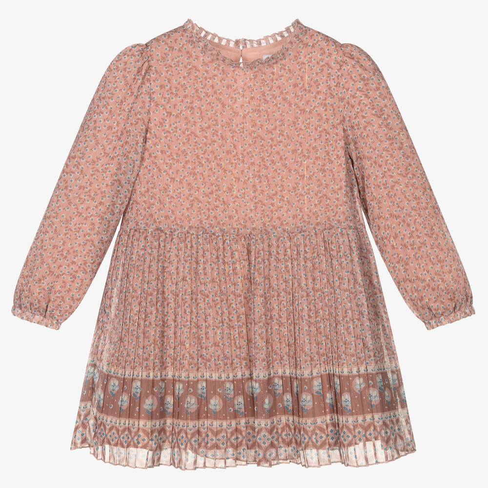 Mayoral-Girls Pink Chiffon Dress | Childrensalon Outlet