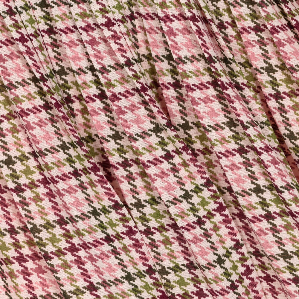 Mayoral-Girls Pink Chiffon Houndstooth Dress | Childrensalon Outlet