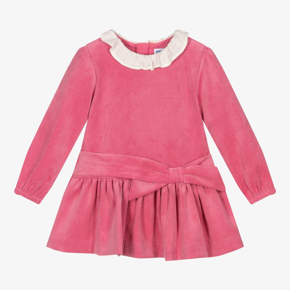 Mayoral-Girls Pink Corduroy Dress | Childrensalon Outlet