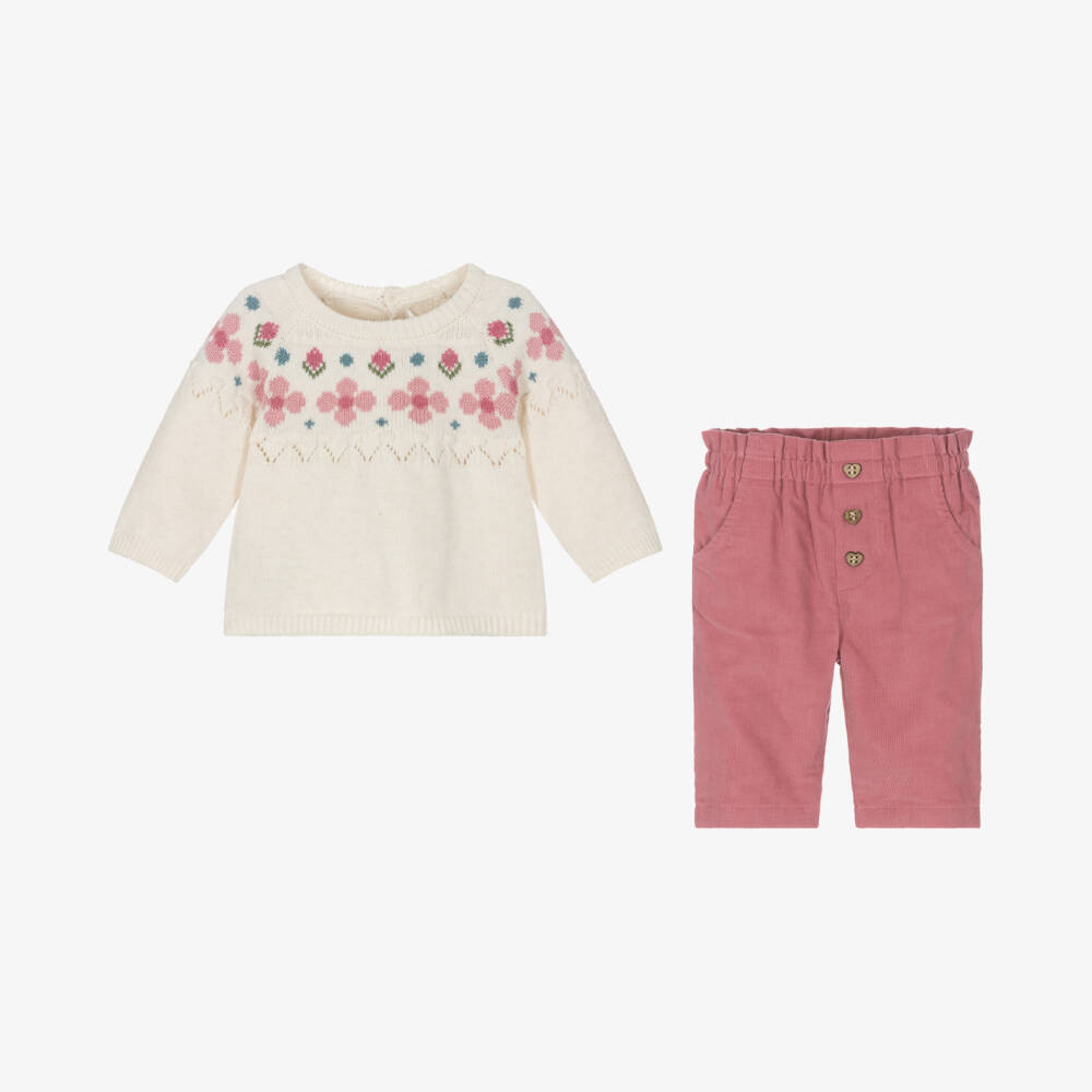 Mayoral Newborn-Girls Pink Corduroy Outfit Set | Childrensalon Outlet