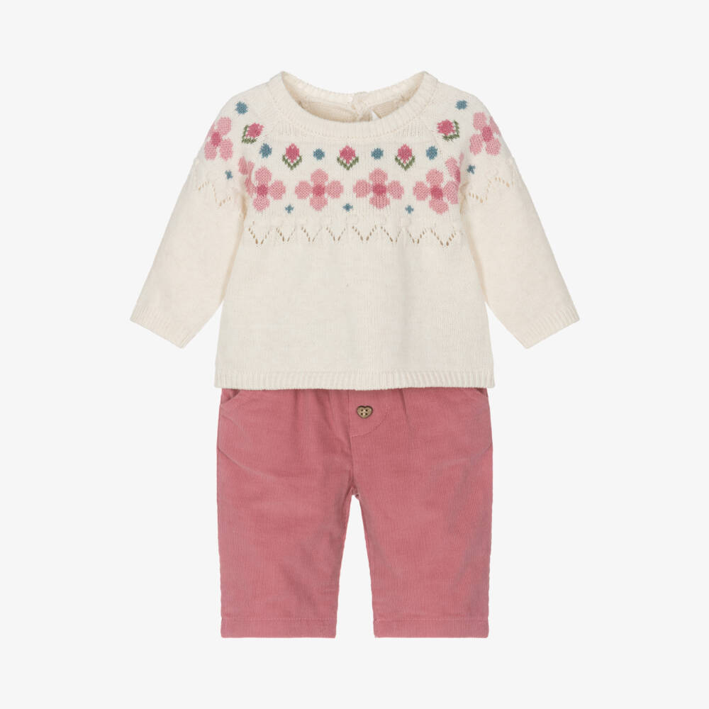 Mayoral Newborn-Girls Pink Corduroy Outfit Set | Childrensalon Outlet