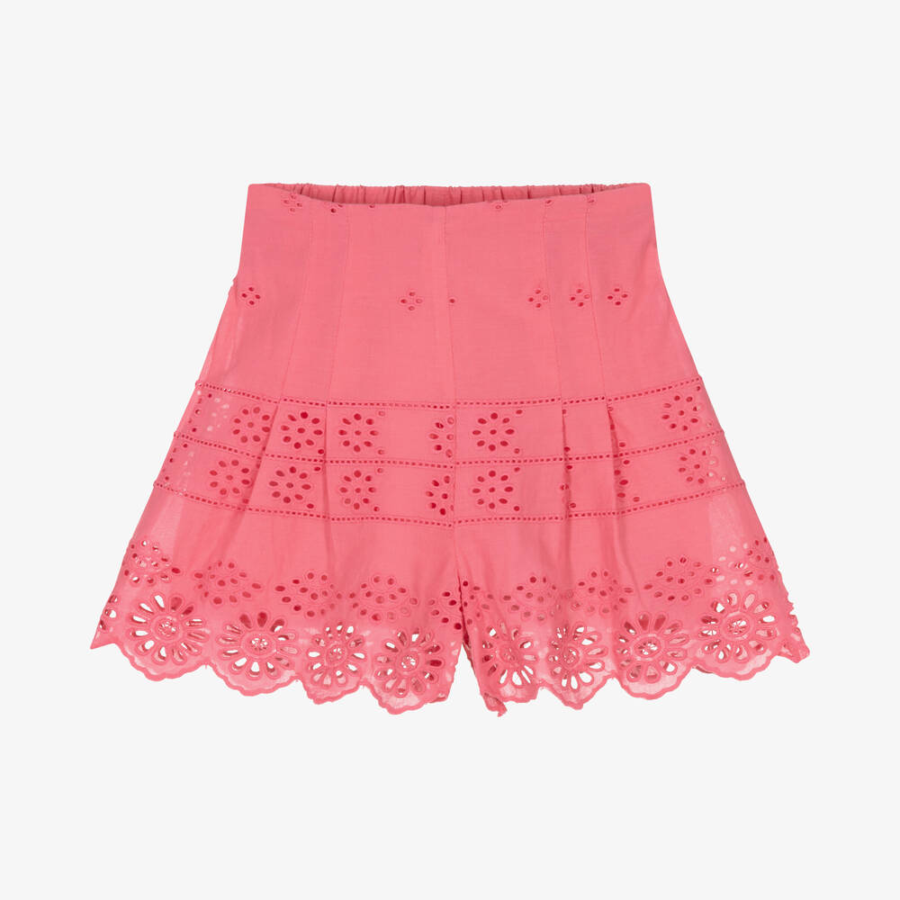 Mayoral - Short vert à broderie anglaise | Childrensalon