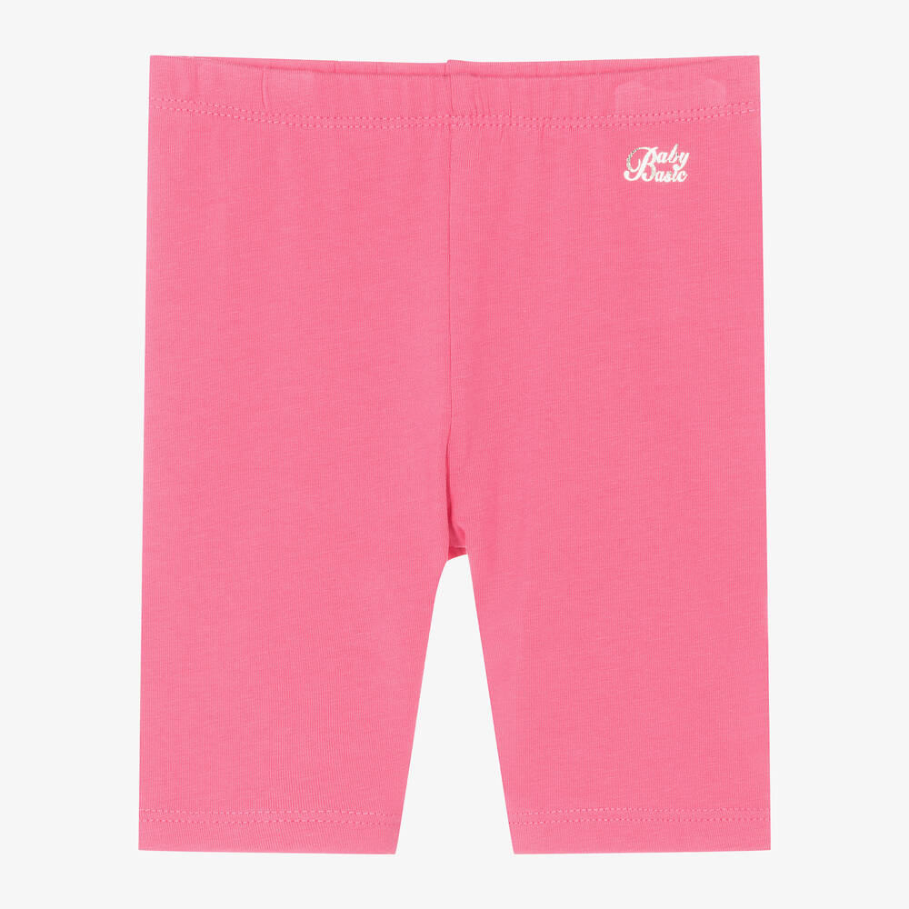 Mayoral-Girls Pink Cotton Cropped Leggings | Childrensalon Outlet