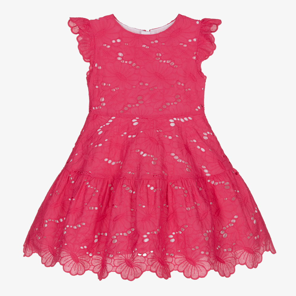 Mayoral - Розовое хлопковое платье для девочек | Childrensalon