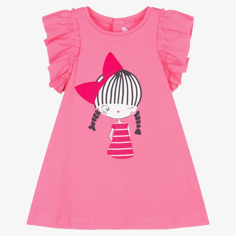 Mayoral - Girls Pink Cotton Dress | Childrensalon