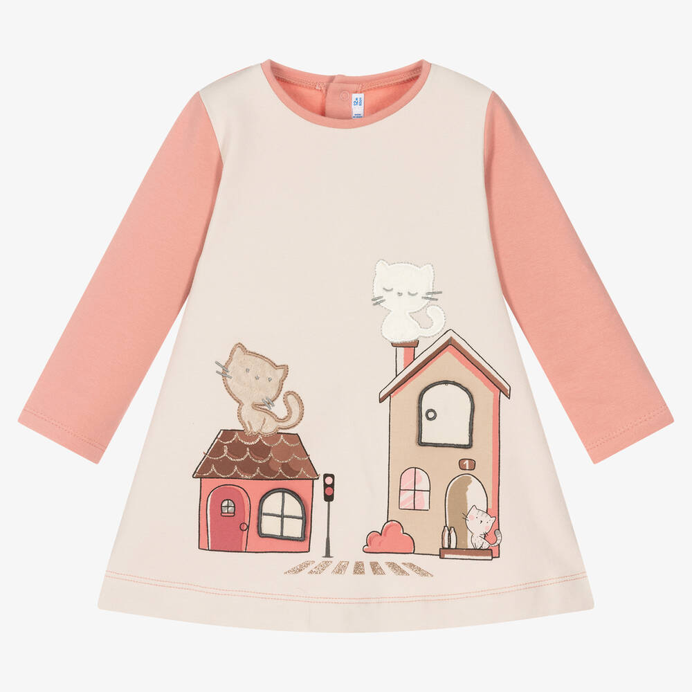 Mayoral - Robe rose en coton Fille  | Childrensalon