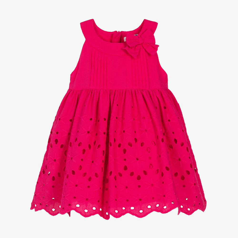 Mayoral - Girls Pink Cotton Dress  | Childrensalon