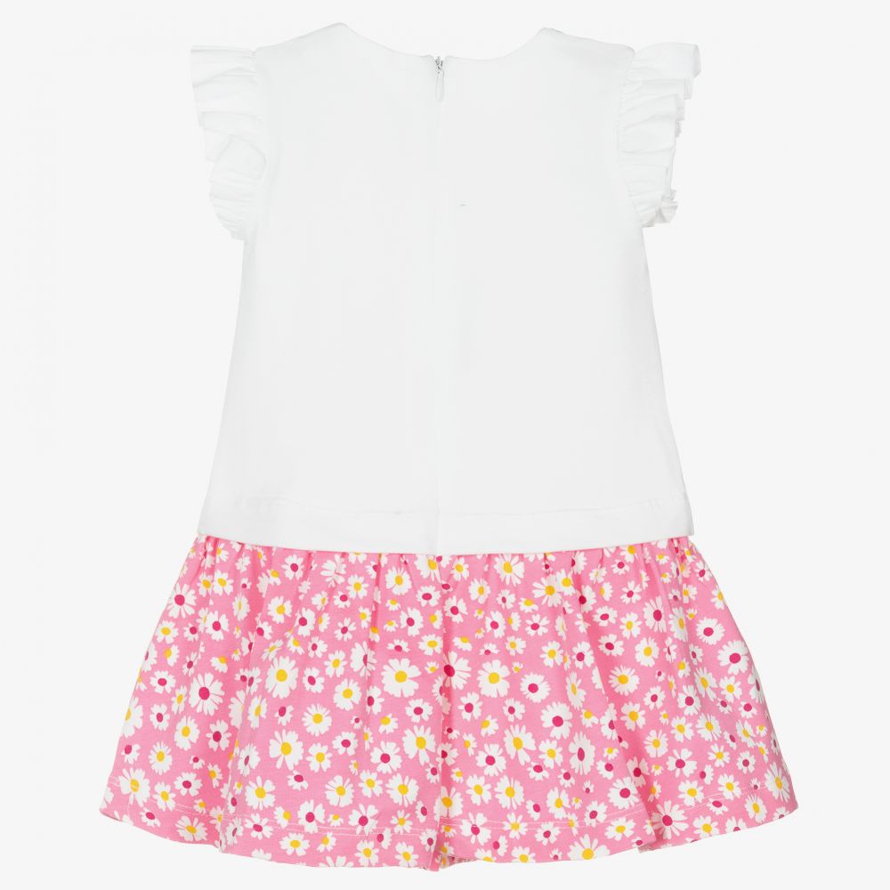Mayoral-Girls Pink Cotton Floral Dress | Childrensalon Outlet