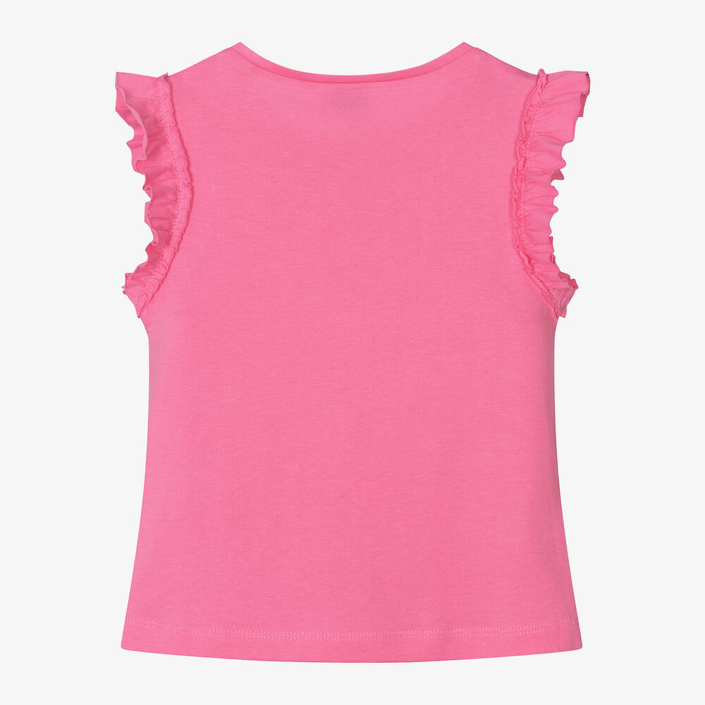Mayoral-Girls Pink Cotton Frill Top | Childrensalon Outlet