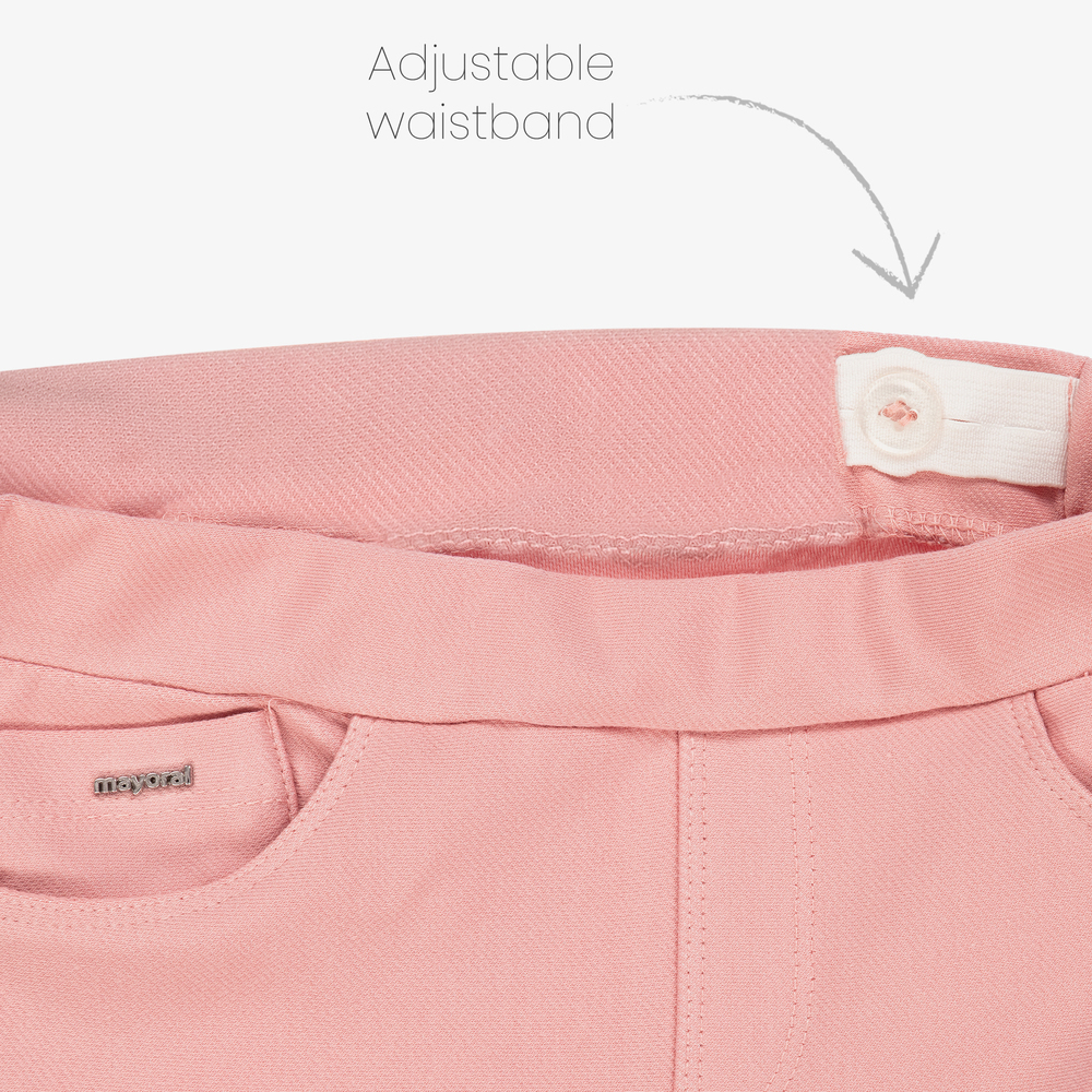Mayoral-Girls Pink Cotton Jeggings | Childrensalon Outlet