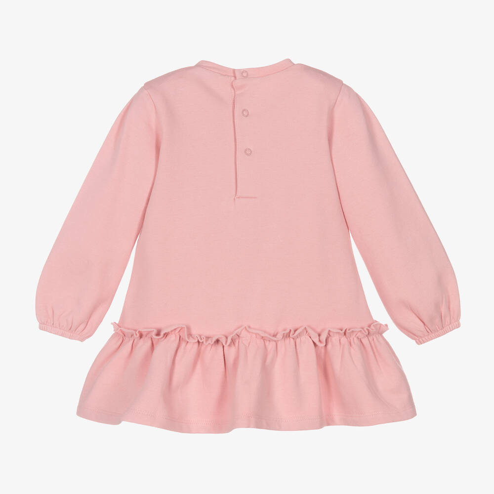 Mayoral-Розовое платье из хлопкового джерси с кошкой | Childrensalon Outlet