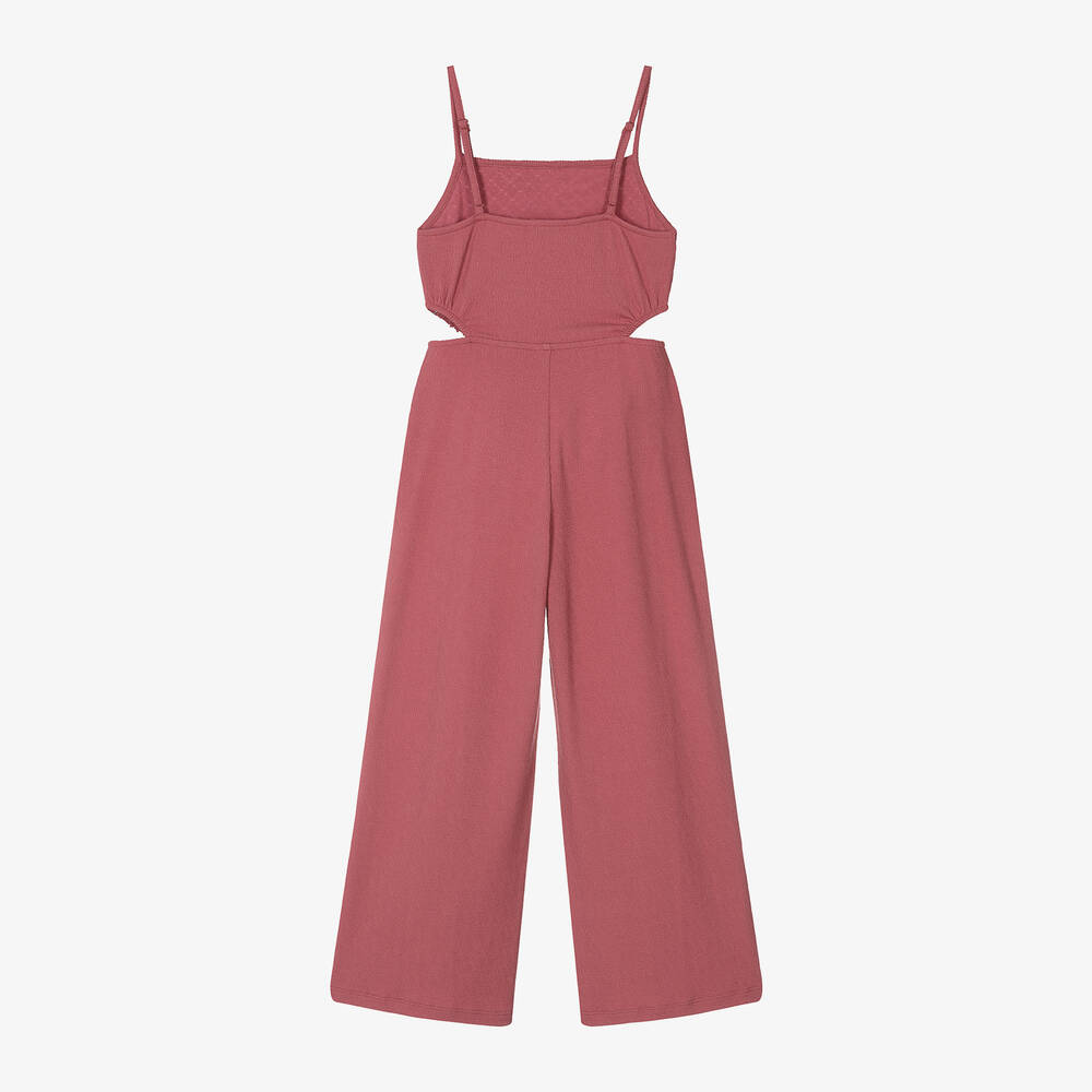 Mayoral Girls Pink Cotton Jersey Jumpsuit