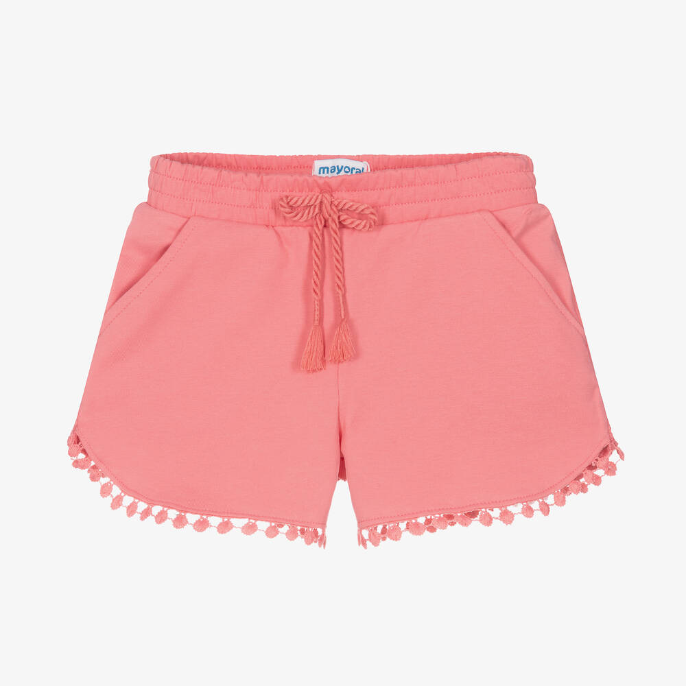 Mayoral - Girls Pink Cotton Jersey Shorts | Childrensalon Outlet