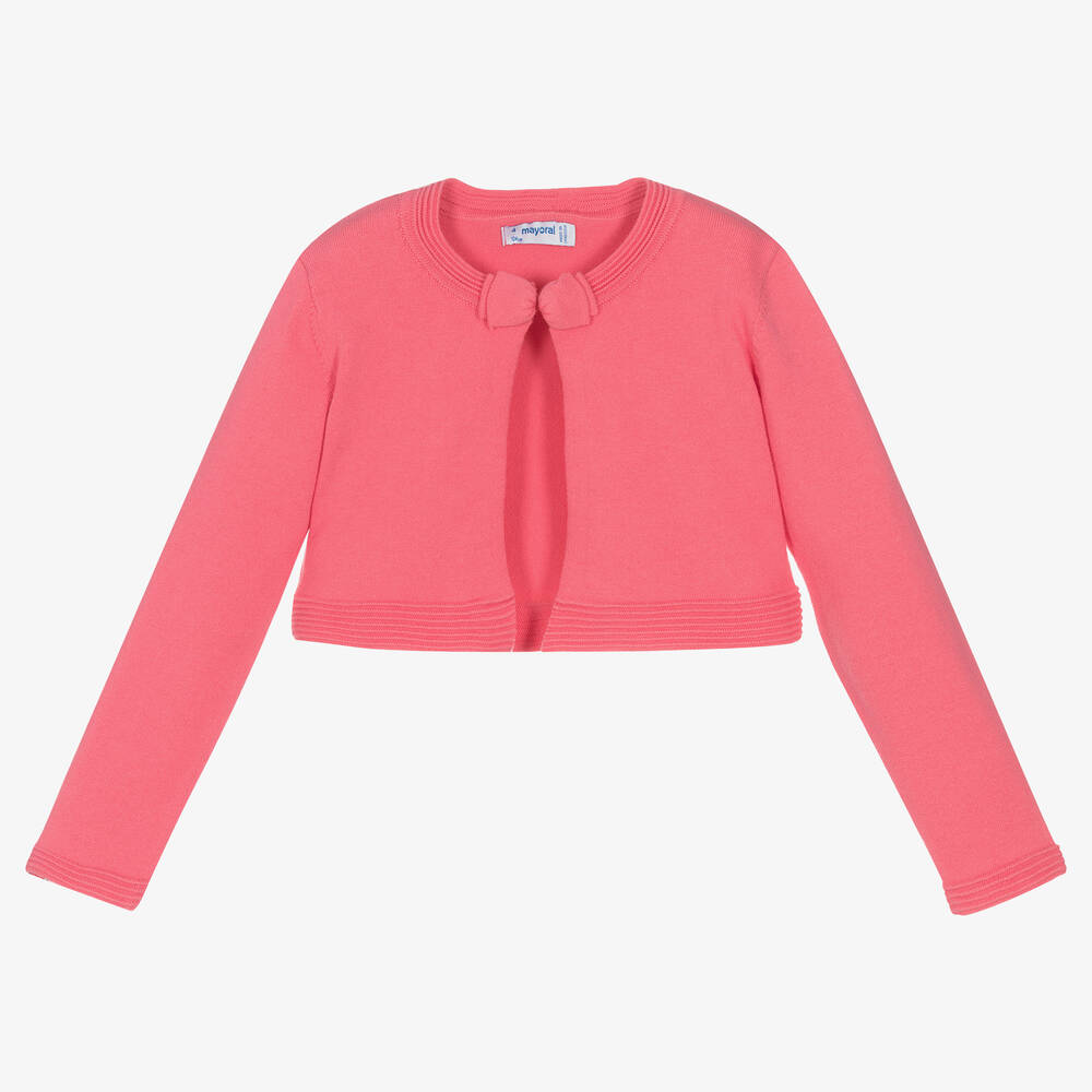 Mayoral - Cardigan rose en coton fille | Childrensalon