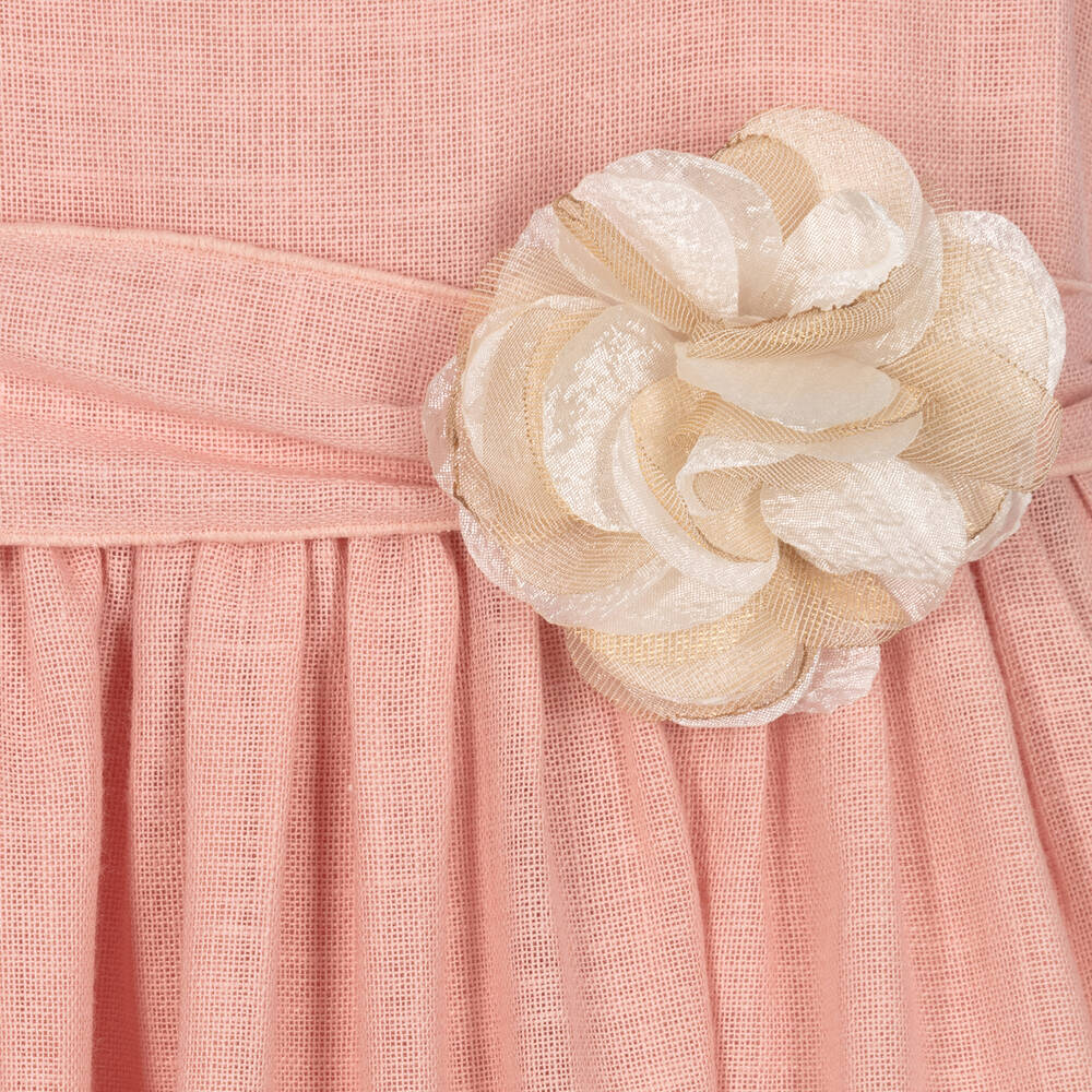 Mayoral-Girls Pink Cotton Lace Dress | Childrensalon Outlet