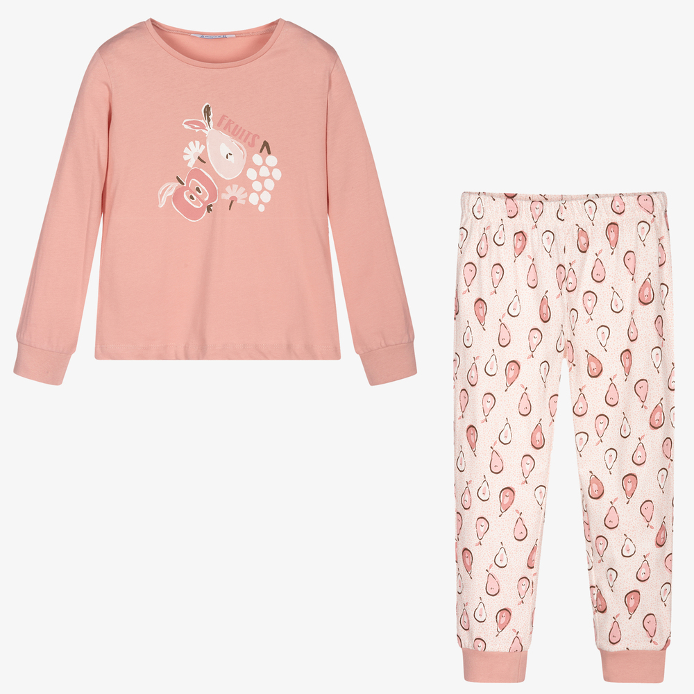 Mayoral-Girls Pink Cotton Pyjamas | Childrensalon Outlet