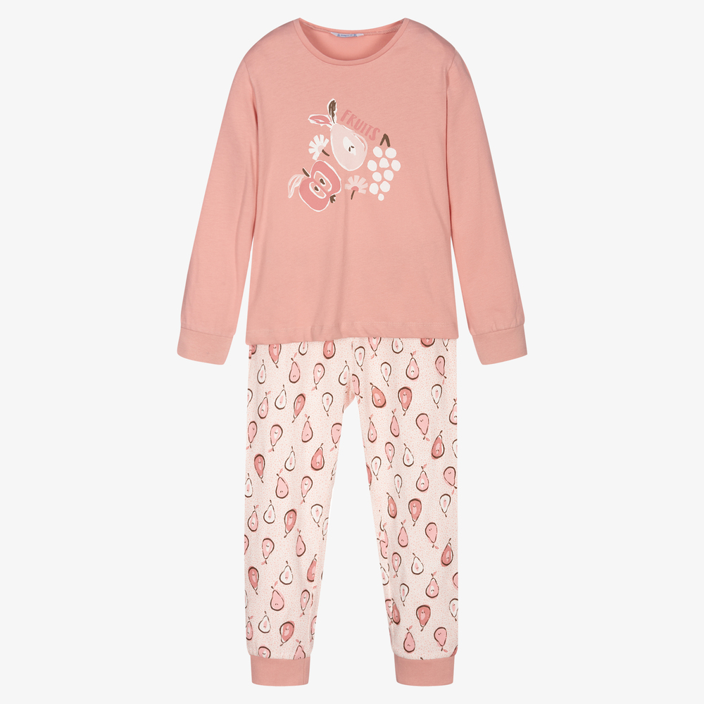 Mayoral - Розовая хлопковая пижама для девочек | Childrensalon