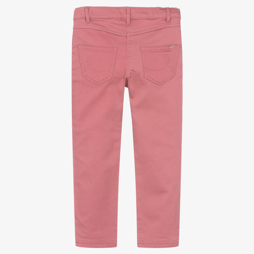 Mayoral-Розовые хлопковые брюки со стразами | Childrensalon Outlet