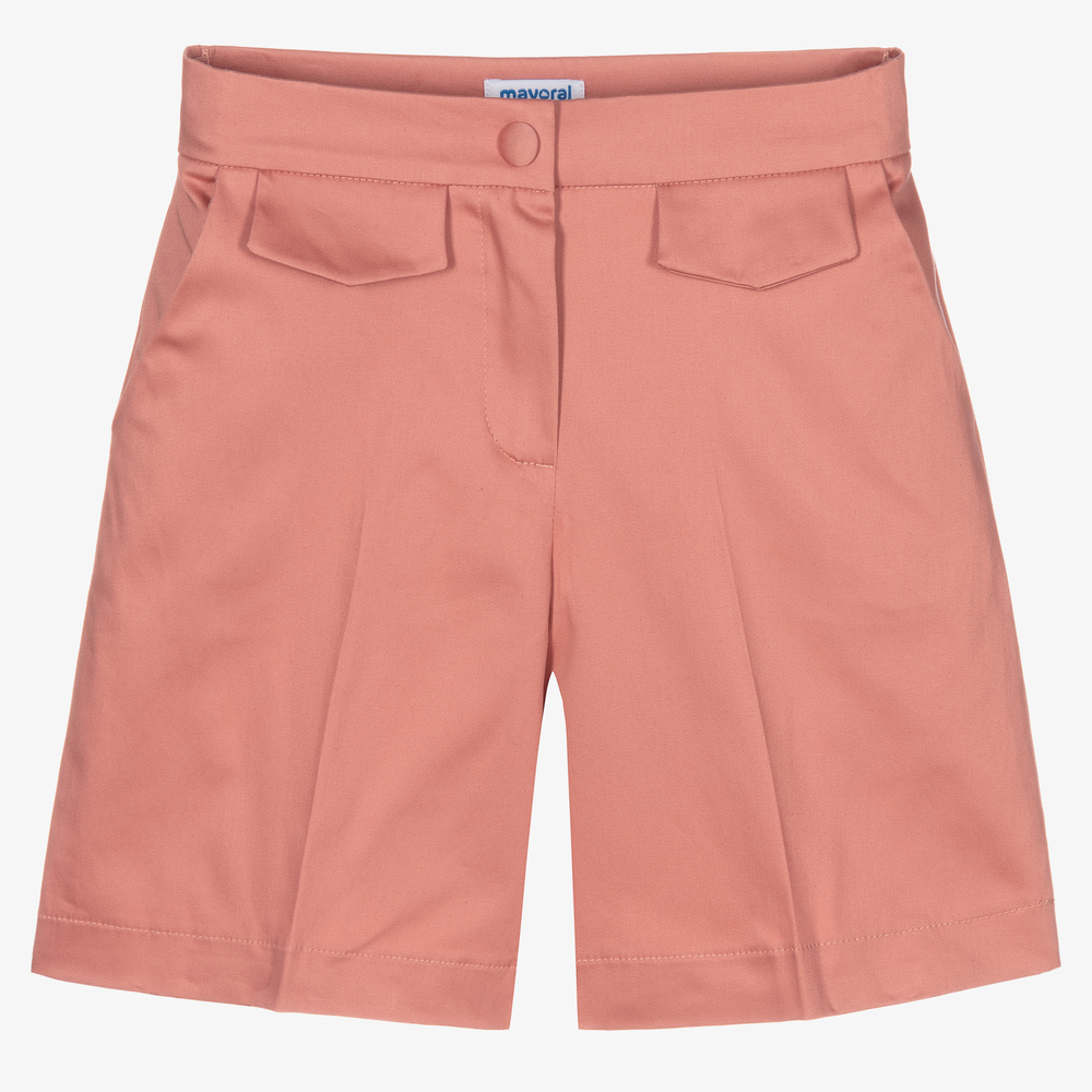 Mayoral - Розовые хлопковые шорты для девочек | Childrensalon