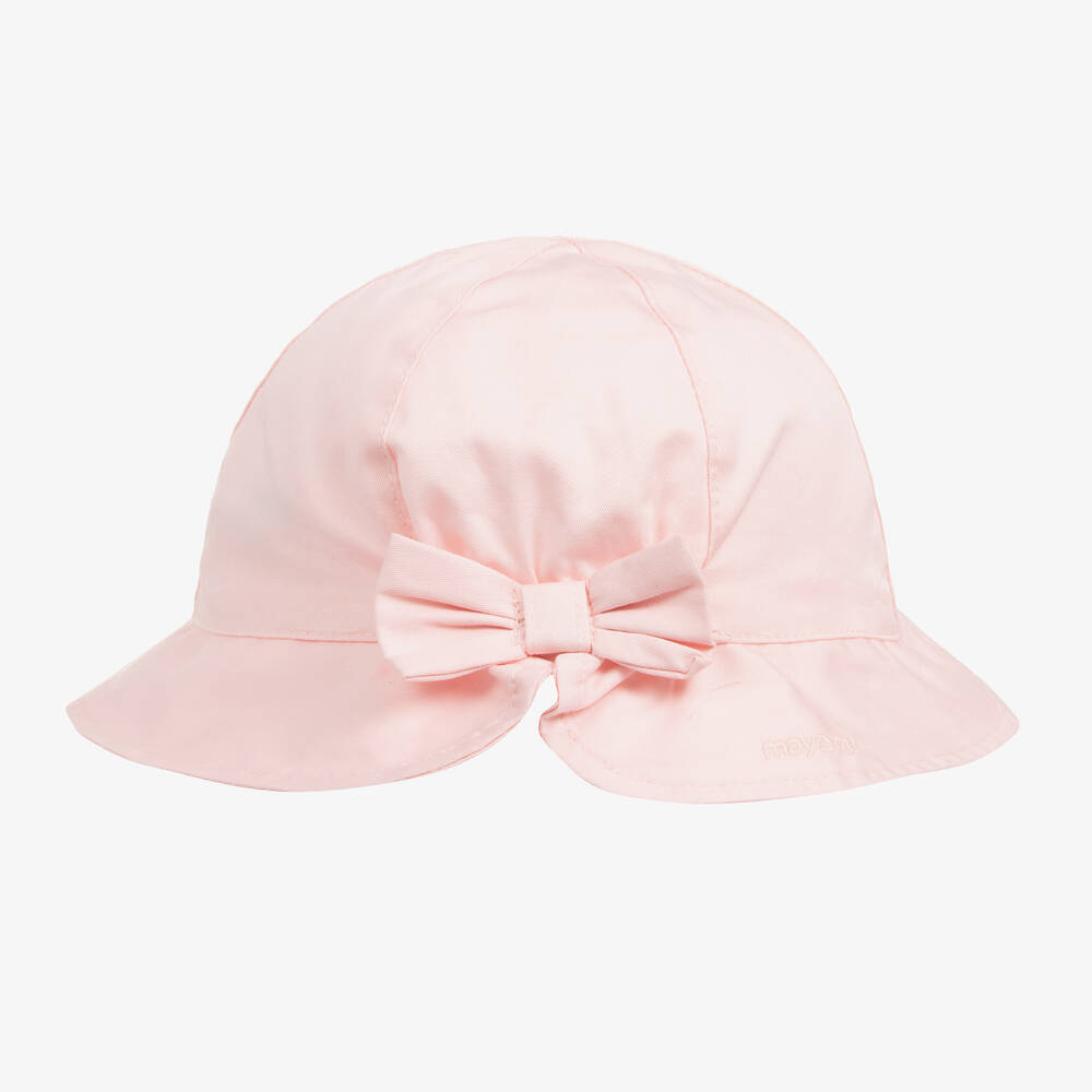 Mayoral-Girls Pink Cotton Sun Hat | Childrensalon Outlet
