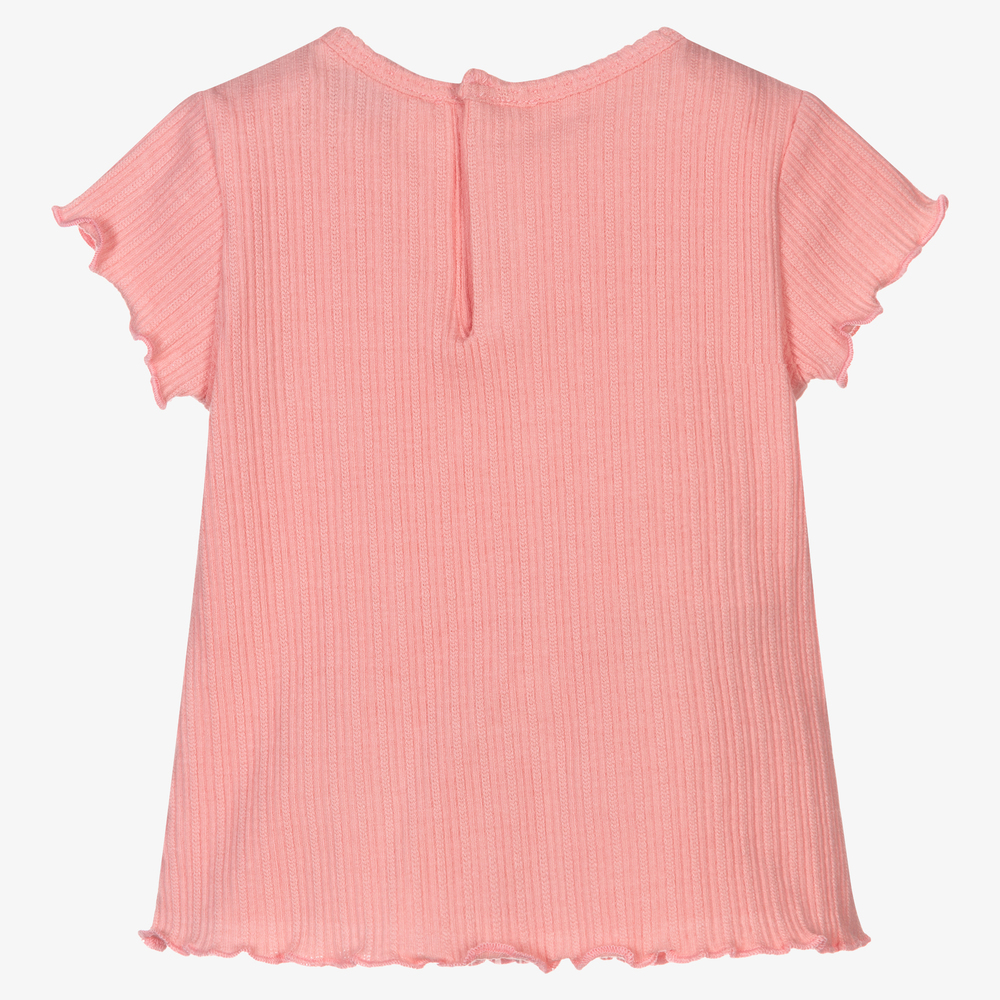 Mayoral-Girls Pink Cotton T-Shirt | Childrensalon Outlet
