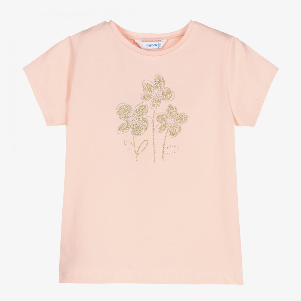 Mayoral - T-shirt rose en coton Fille | Childrensalon