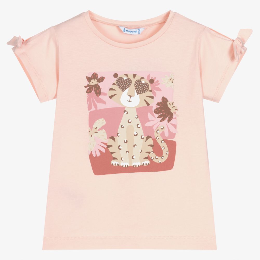 Mayoral - T-shirt rose en coton Fille | Childrensalon