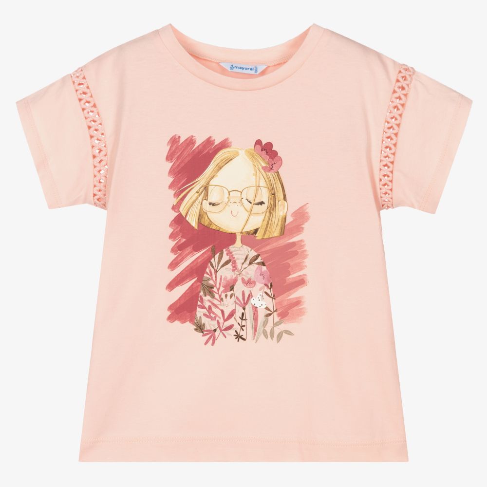 Mayoral - Rosa Baumwoll-T-Shirt für Mädchen | Childrensalon