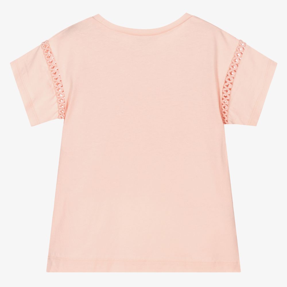 Mayoral-Girls Pink Cotton T-Shirt | Childrensalon Outlet