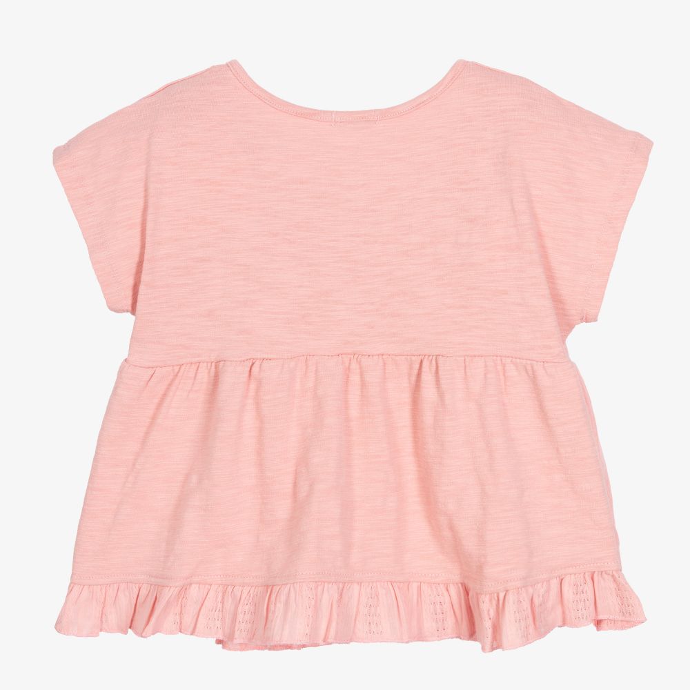 Mayoral-Girls Pink Cotton T-Shirt | Childrensalon Outlet