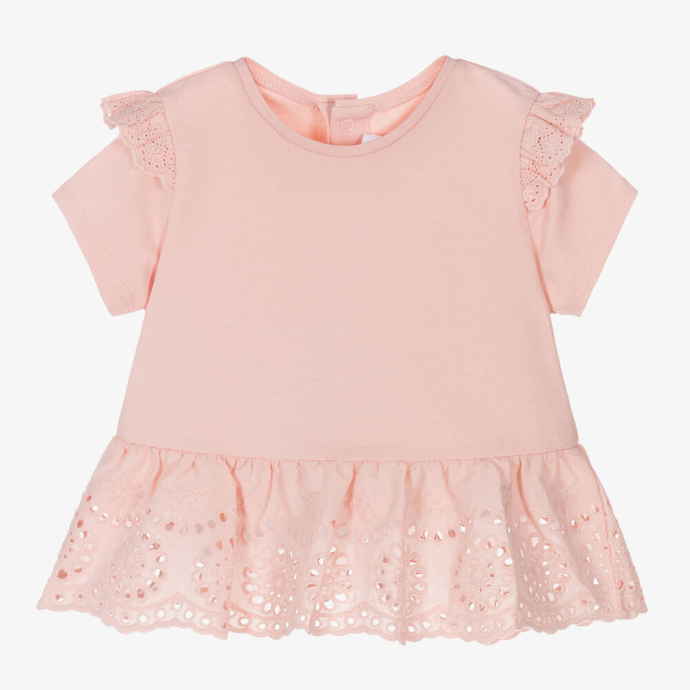 Mayoral - Розовая хлопковая футболка | Childrensalon