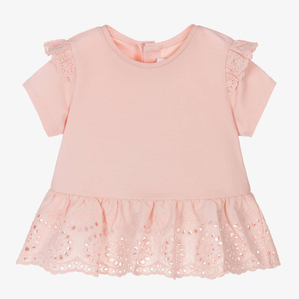 Mayoral - T-shirt rose en coton fille | Childrensalon