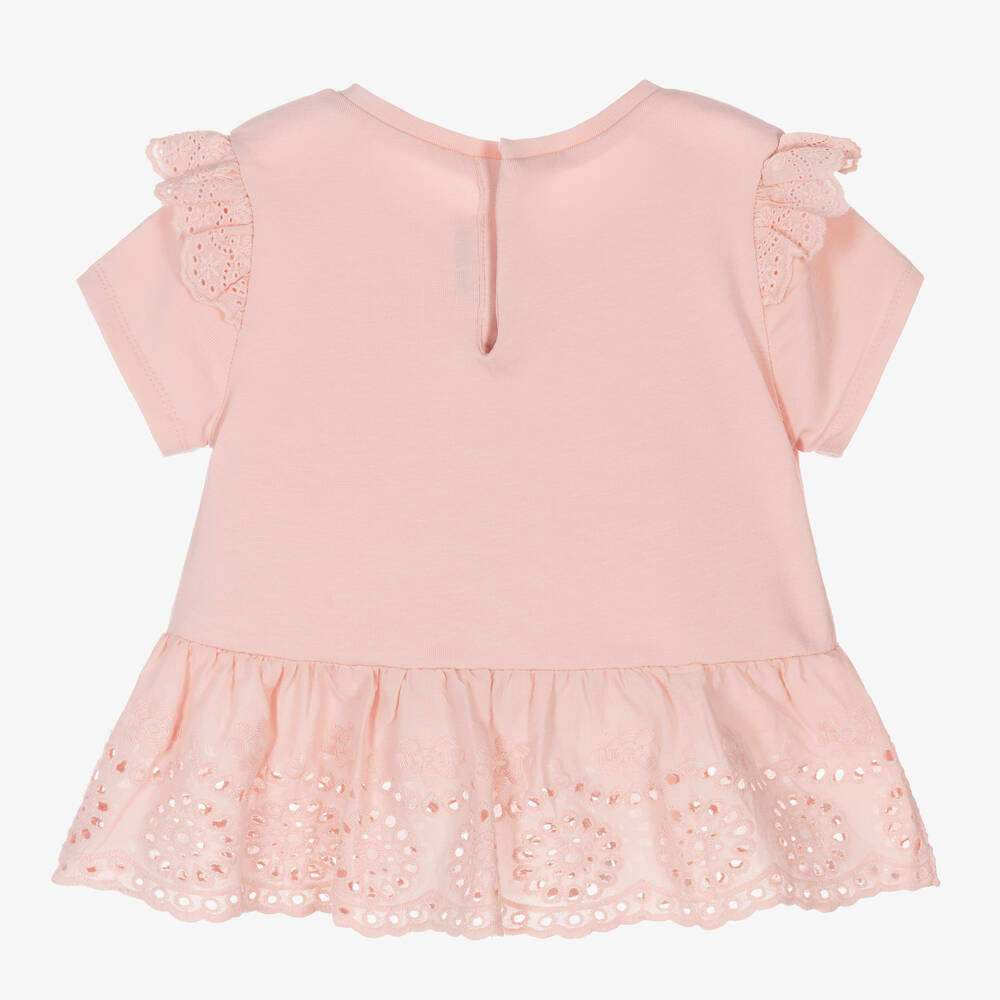 Mayoral-Розовая хлопковая футболка | Childrensalon Outlet