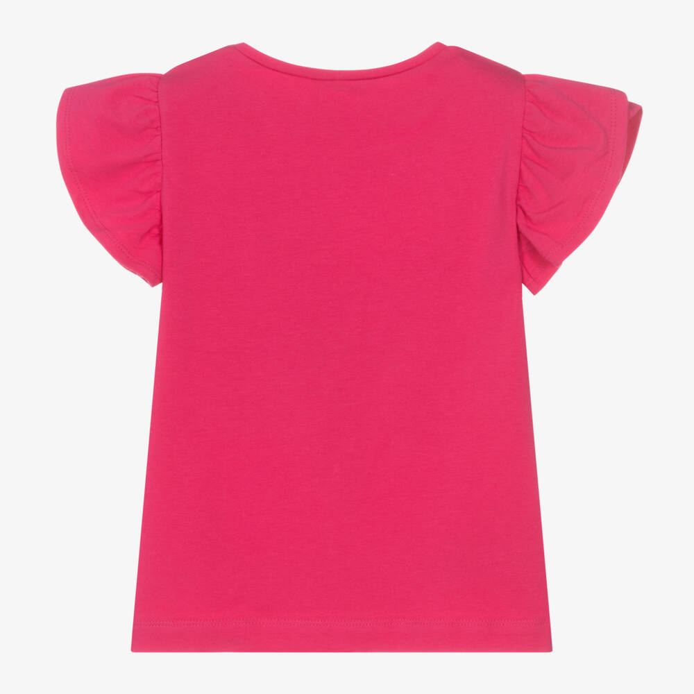 Mayoral-Girls Pink Cotton T-Shirt | Childrensalon Outlet